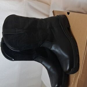 NEW in box. Angry Ram Cowboy Leather Work Boots, Size 11, Steel Toe